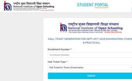 NIOS 10th & 12th September - October 2019 Admit Card 