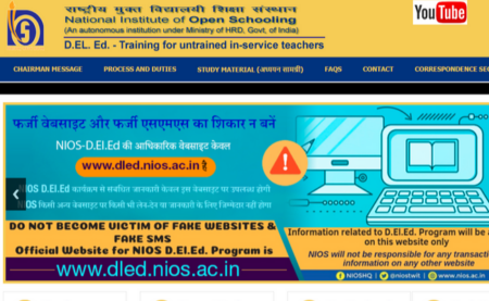 NIOS D.El.Ed 2019 Supplementary Exam Registration starts 