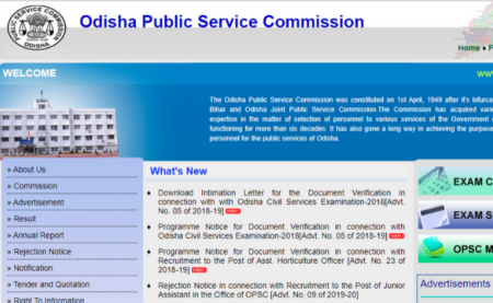 OPSC Civil Service Document Verification Admit Card 2019 