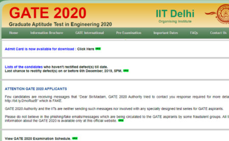 GATE 2020 Admit Card 